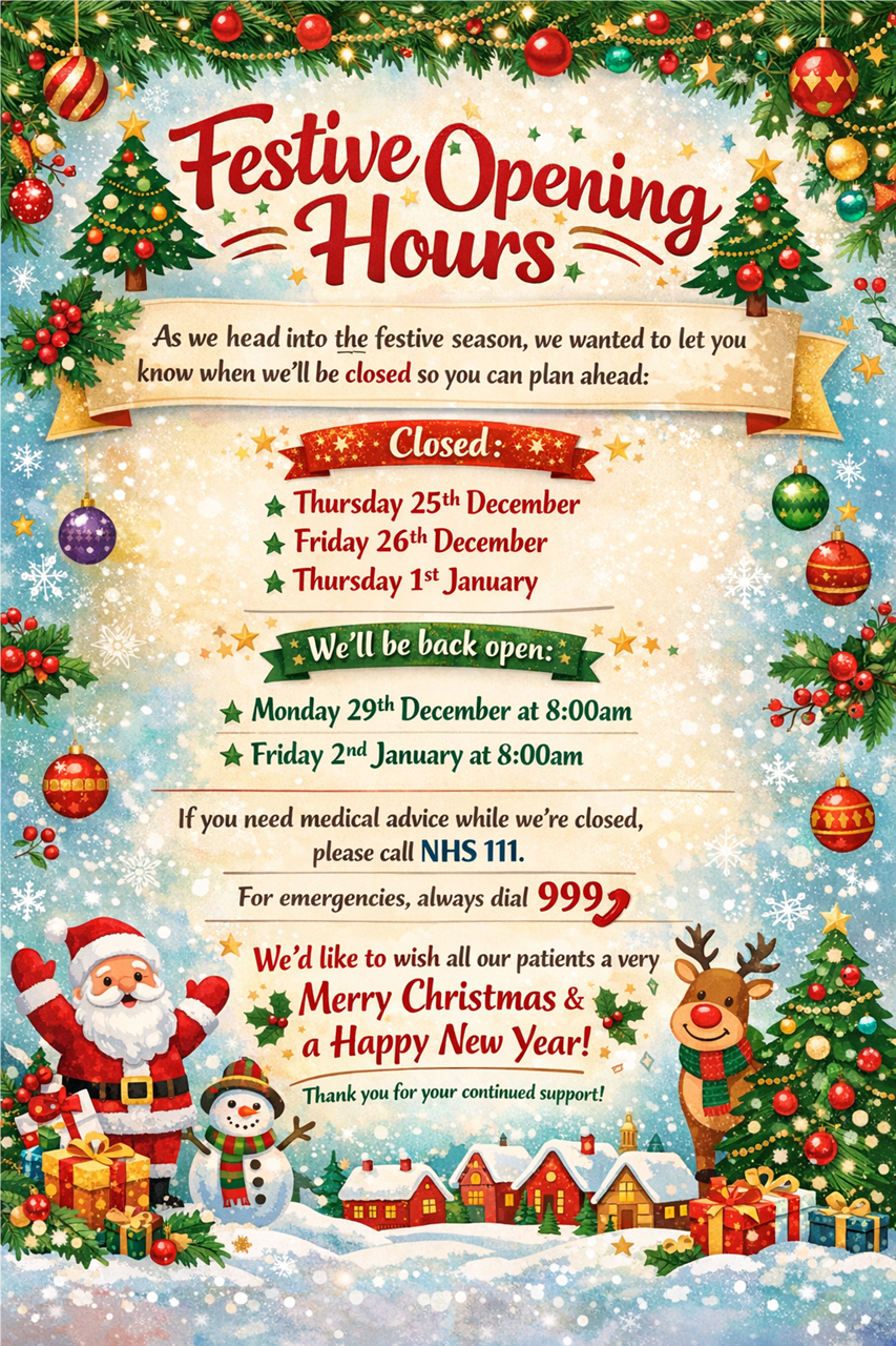 Festive Opening Hours 2025